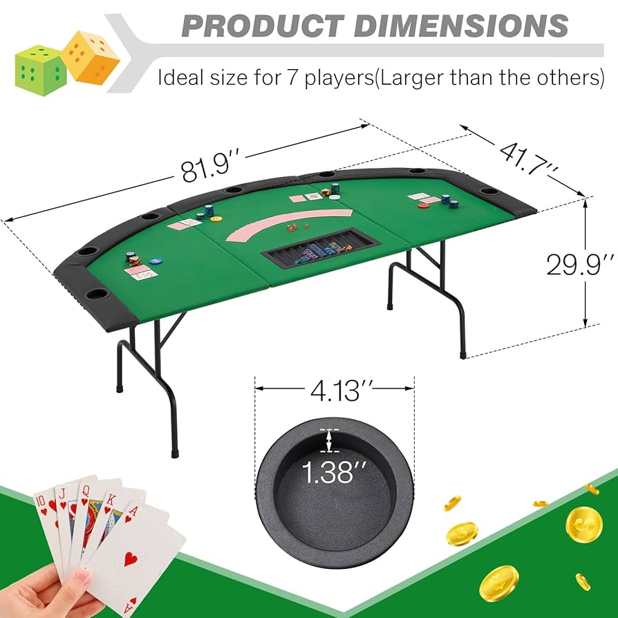 Amazon.co.jp: ECOTOUGE 82インチ ポーカーテーブル 8人分